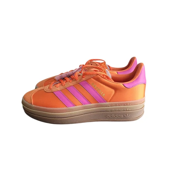 ADIDAS Orange Purple Gazelle Bold Lace Up Sneakers Size 9 - Picture 1 of 15